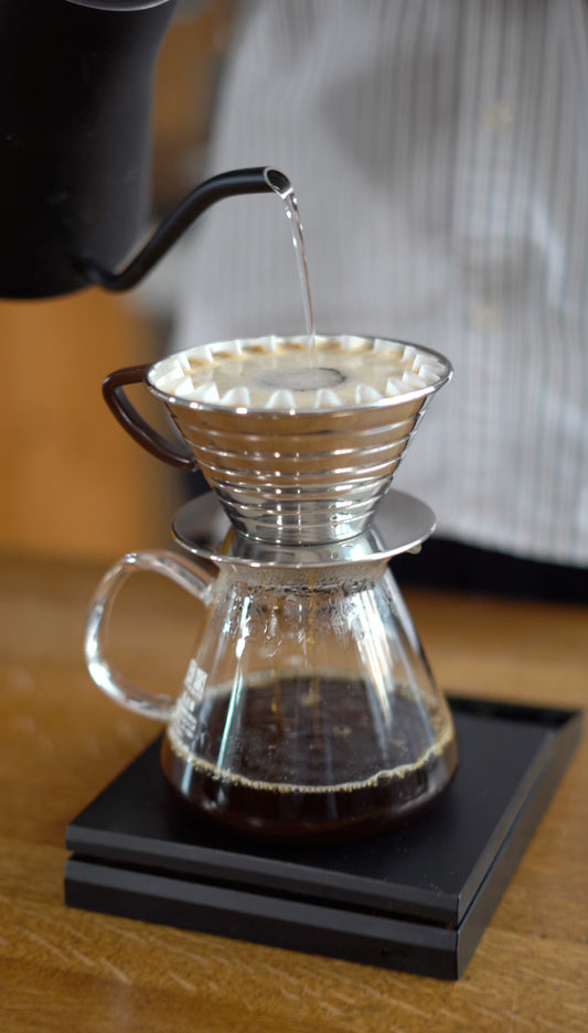 Water pouring into Kalita